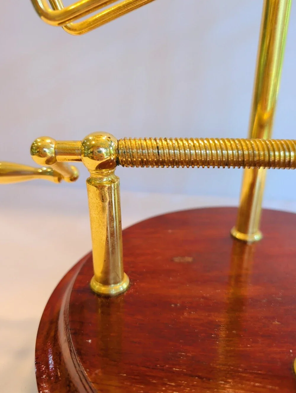 Mechanical Wine Decanting Cradle Brass & Wood Hong Kong  13 x 9